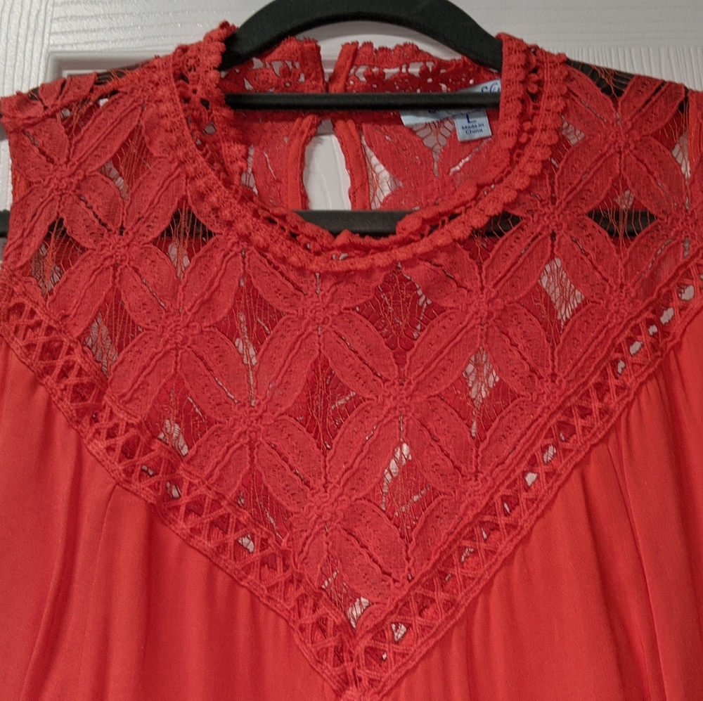 Coral Lace Summer Dress